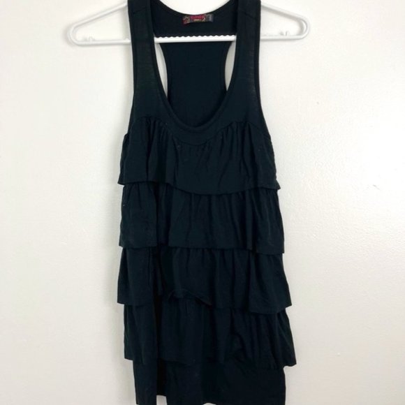 Aritzia Tops Aritzia Talula Black Ruffle Tiered Tank Top Poshmark